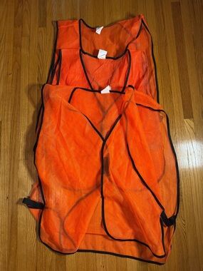 3 Pack Orange Safety Vests X-Large Construction Workwear